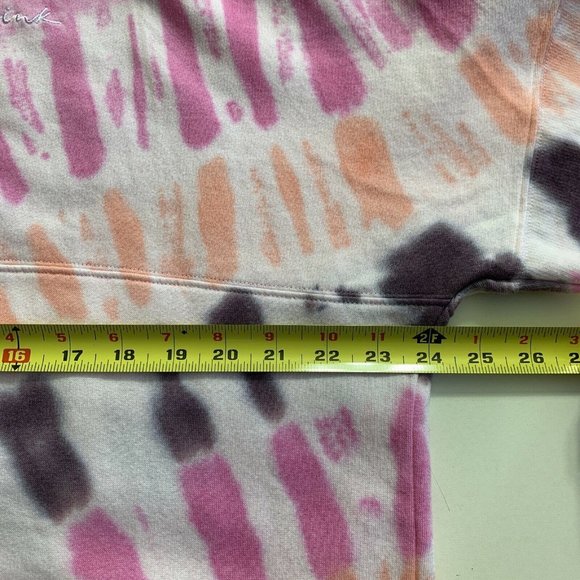 Victoria Secret PINK Varsity Crew Swearshirt Fuchsia Tie Dye Large NWT - Picture 9 of 10